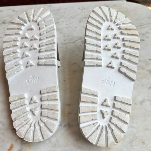 Gucci Web Men's Rubber Slide Sandal - White Rubber, US 6.5 - Picture 8 of 9